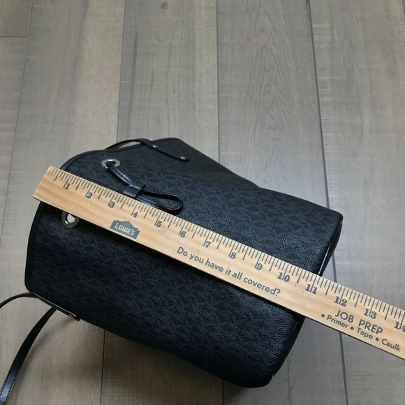 Michael Kors Purse Black Jet Set Travel Logo Large Shoulder Tote Bag Pebbled - Picture 15 of 16